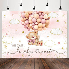 Lofaris We Can Bearly Wait Balloon Bear Baby Shower Backdrop