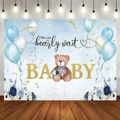 Lofaris We Can Bearly Wait Bear Floral Baby Shower Backdrop