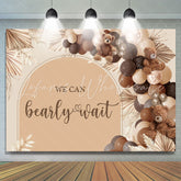 Lofaris We Can Bearly Wait Brown Balloons Baby Shower Backdrop