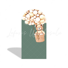We Can Bearly Wait Oh Baby Hot Air Balloon Teddy Bear Birthday Party Arch Backdrop Wall Cloth Cover