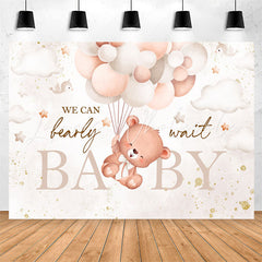 Lofaris We Can Bearly Wait Pink Balloon Baby Shower Backdrop