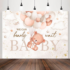 Lofaris We Can Bearly Wait Pink Balloon Baby Shower Backdrop