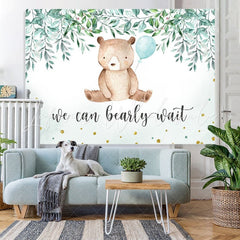 Lofaris We can bearly wait teddy bear baby shower Backdrop