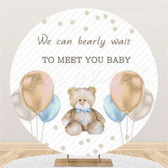 Lofaris We Can Bearly Wait To Meet You Baby Circle Backdrop