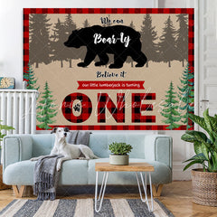 Lofaris We Can Brarly Believe It 1St Birthday Backdrop for Boy