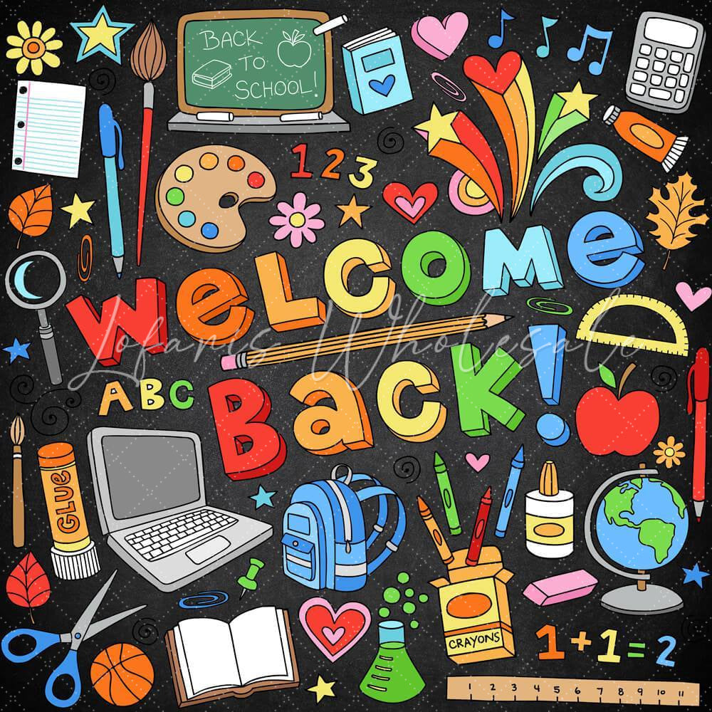 Lofaris Welcome Back students to School Backdrop for Kids