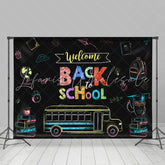 Lofaris Welcome Back to School Drawing Bus Photoshoot Backdrop