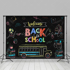 Lofaris Welcome Back to School Drawing Bus Photoshoot Backdrop