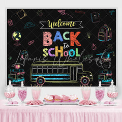 Lofaris Welcome Back to School Drawing Bus Photoshoot Backdrop