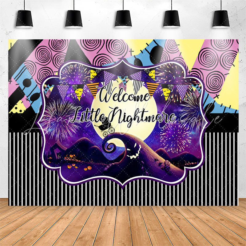 Lofaris Welcome Nightmare Halloween Baby Shower Backdrop