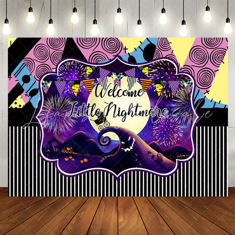 Lofaris Welcome Nightmare Halloween Baby Shower Backdrop