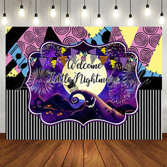 Lofaris Welcome Nightmare Halloween Baby Shower Backdrop