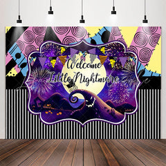 Lofaris Welcome Nightmare Halloween Baby Shower Backdrop