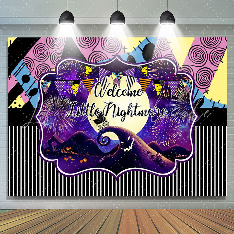 Lofaris Welcome Nightmare Halloween Baby Shower Backdrop