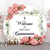 Lofaris Welcome To First Holy Communion Baptism Backdrop