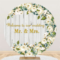 Lofaris Welcome To Our Wedding Flower Round Backdrop