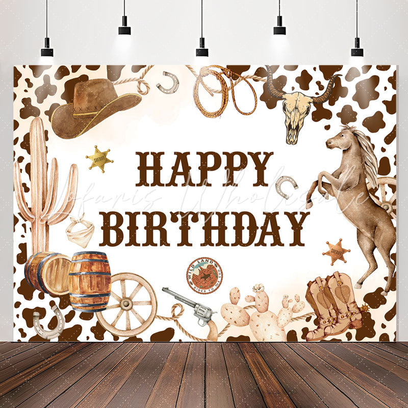 Lofaris Western Cowboy Style Horse Birthday Party Backdrop