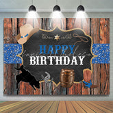 Lofaris Western Cowboy Theme Rustic Wood Happy Birthday PartyBackdrop