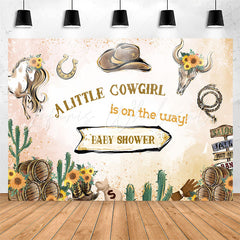 Lofaris Western Cowgirl Floral Cactus Baby Shower Backdrop