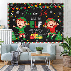 Lofaris What Elf Will The Baby Be Christmas Shower Backdrop
