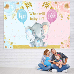 Lofaris What Will Baby Be Elephent Shower Backdrop