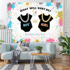 Lofaris What Will Baby Be Gender Reveal Graffiti Shower Backdrop