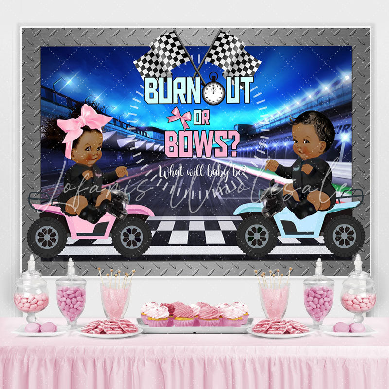 Lofaris What Will Baby Be Racing Car Shower Backdrop
