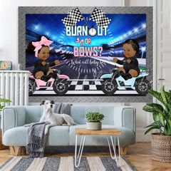 Lofaris What Will Baby Be Racing Car Shower Backdrop