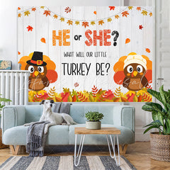 Lofaris He Or She Maple Leaves Party Backdrop for Baby Shower