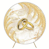Wheat Anniversary Round Backdrop for Special Celebration