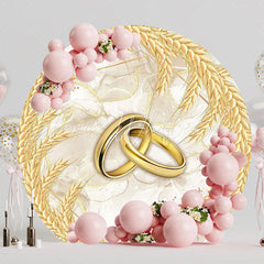 Wheat Anniversary Round Backdrop for Special Celebration