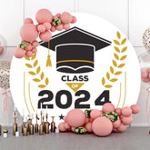 Lofaris Wheat Stars Bachelor Cap Round Graduation Backdrop