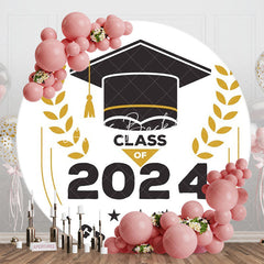 Lofaris Wheat Stars Bachelor Cap Round Graduation Backdrop