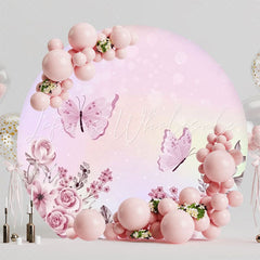 Whimsical Butterfly Theme Round Backdrop For Garden Celebration
