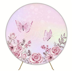 Whimsical Butterfly Theme Round Backdrop For Garden Celebration
