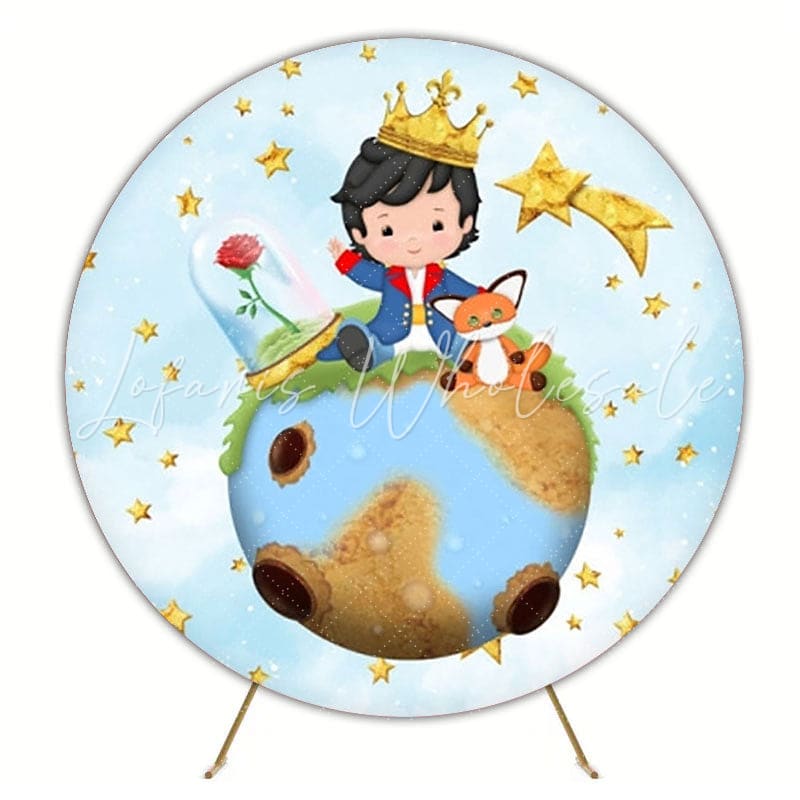 Whimsical The Little Prince Birthday Party Round Backdrop For Kids