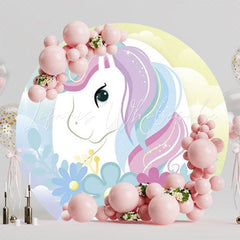 Whimsical Unicorn Theme Party Round Backdrop For Dreamy Setting