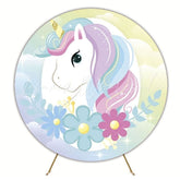 Whimsical Unicorn Theme Party Round Backdrop For Dreamy Setting
