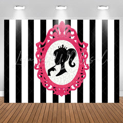 White And Black Stripe Princess Photo Backdrop For Girl
