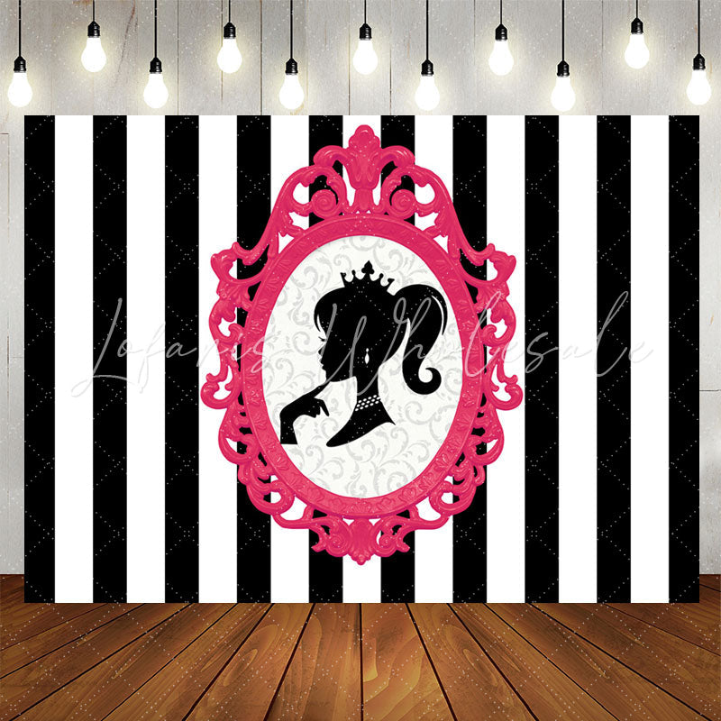 Lofaris White And Black Stripe Princess Photo Backdrop For Girl