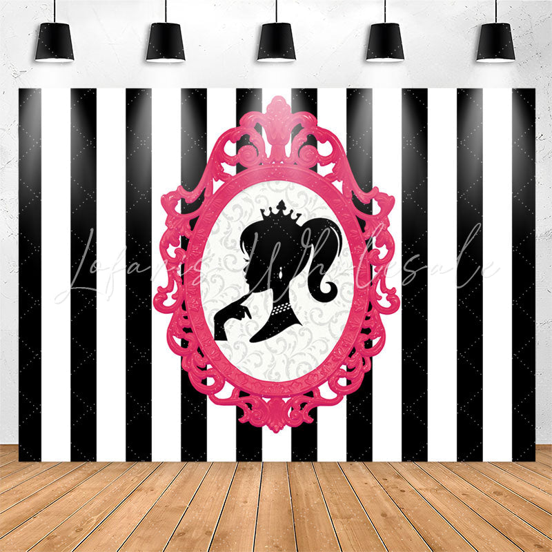 Lofaris White And Black Stripe Princess Photo Backdrop For Girl