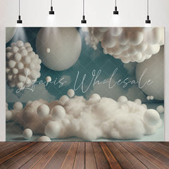 Lofaris White Balloons Cloud And Blue 1st Birthday Backdrop