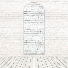 White Bricks Wall Clean Rustic Vibe Arch Backdrop For Minimal Setup