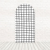 White Checkered Arch Backdrop for Stylish and Elegant Party Themes