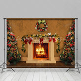 Lofaris White Closet And Christmas Trees Warm House Backdrop