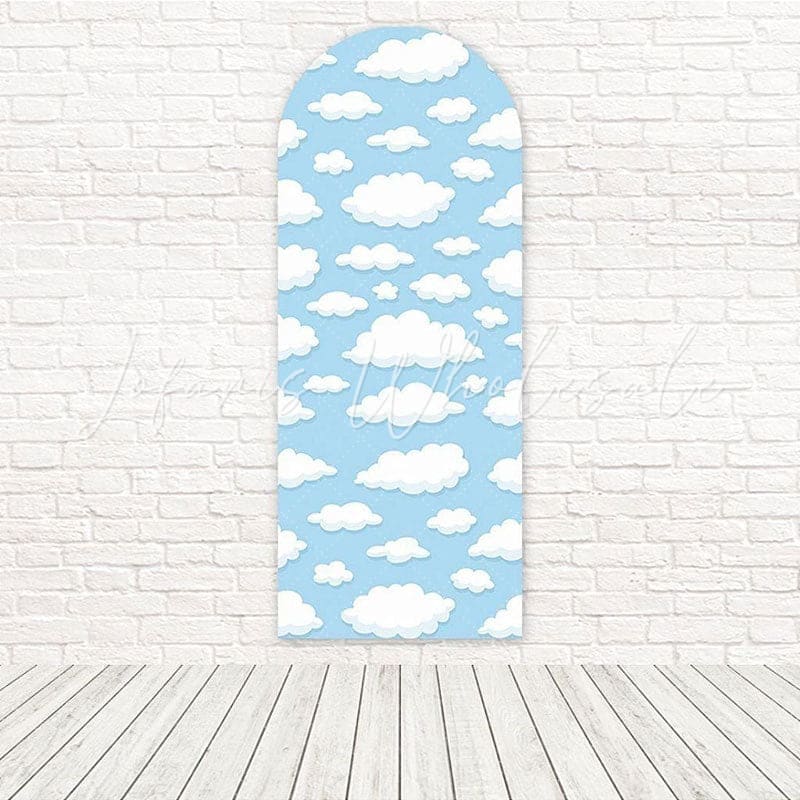 White Clouds Blue Sky Soft Quiet Tone Arch Backdrop For Calming Vibe
