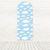 White Clouds Blue Sky Soft Quiet Tone Arch Backdrop For Calming Vibe