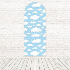 White Clouds Blue Sky Soft Quiet Tone Arch Backdrop For Calming Vibe