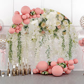 Lofaris White Floral Leaf Tassel Holy Round Wedding Backdrop