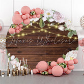 Lofaris White Flower Gold Light Happy Birthday Circle Backdrop
